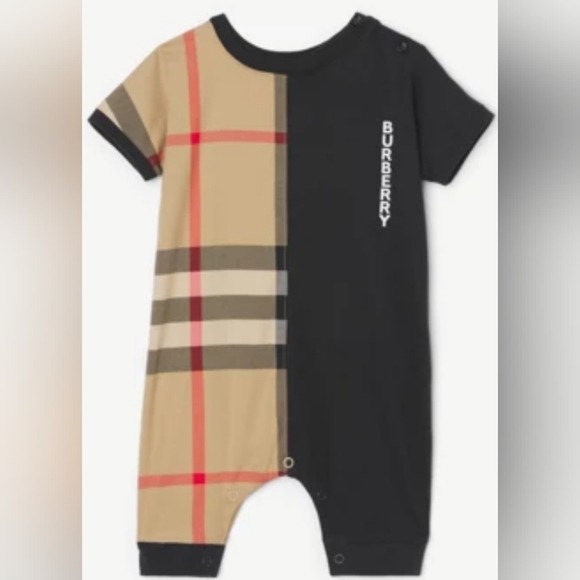 Burberry Other - Check Panel Cotton Playsuit Brand-new